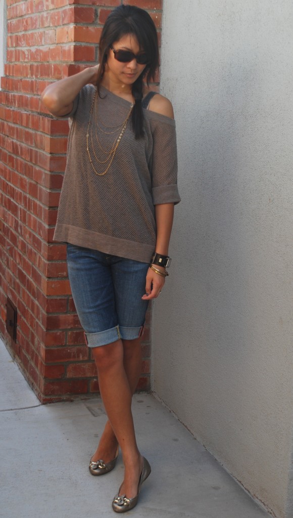 James Perse Spring Sweater and Denim Capris