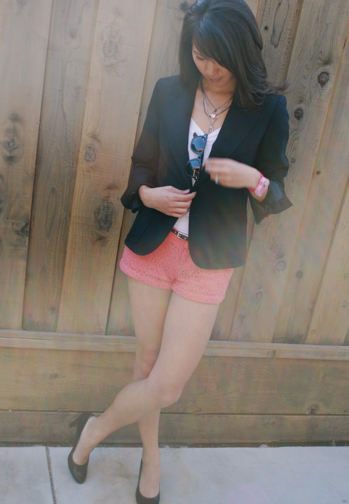 Outfit - Lace Shorts and Blazers