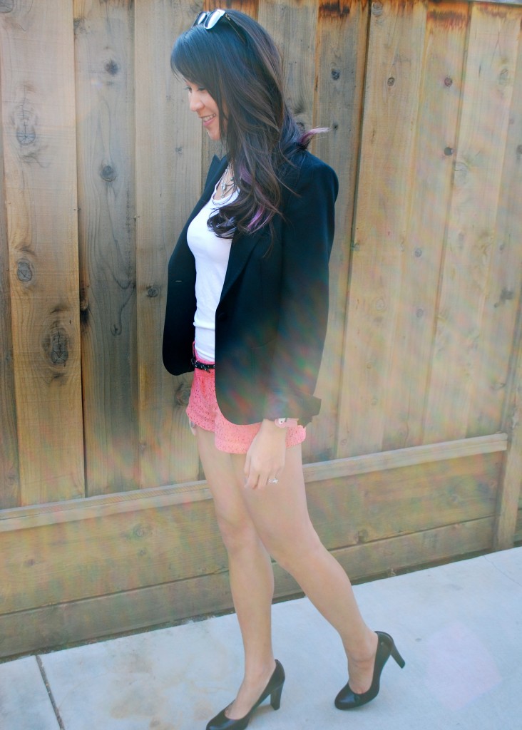 Outfit - Lace Shorts and Blazers