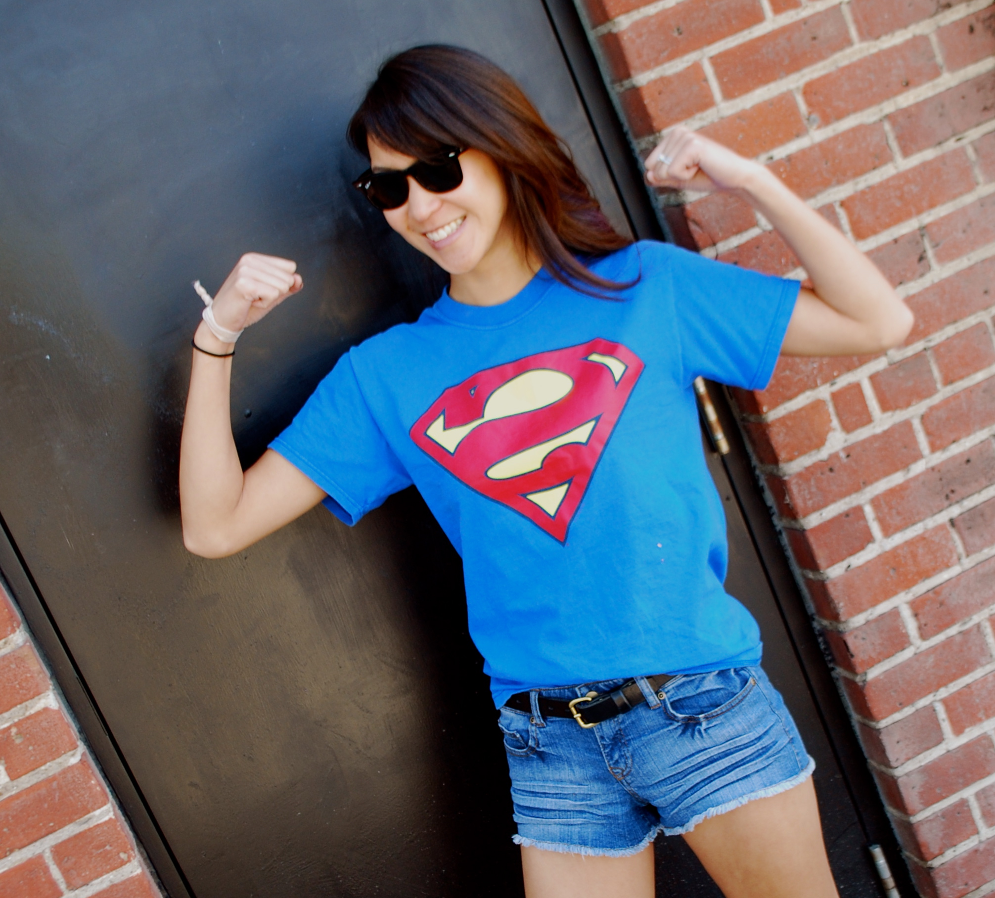 girl with superman shirt