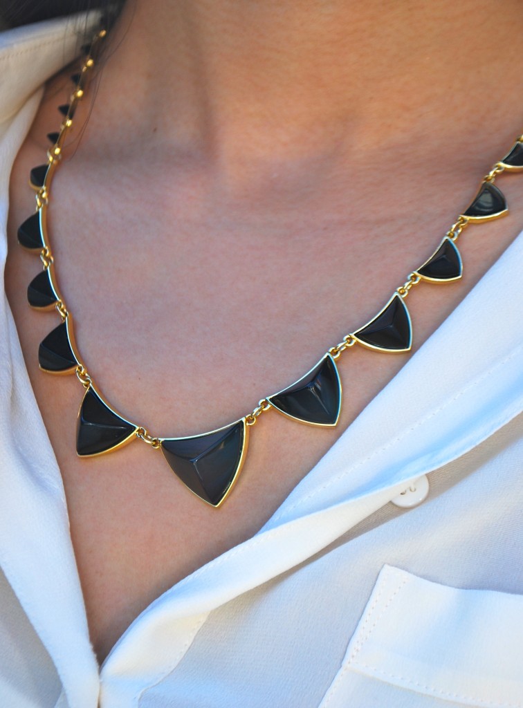 House of Harlow 1960 Black Pyramid Necklace
