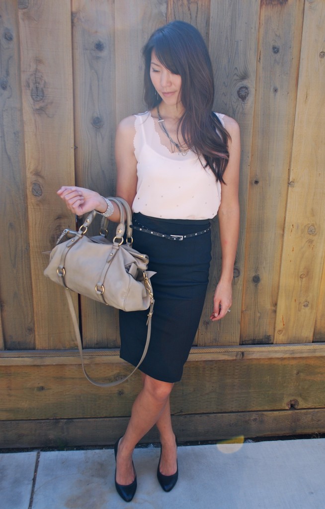 Scalloped Tank and Pencil Skirt