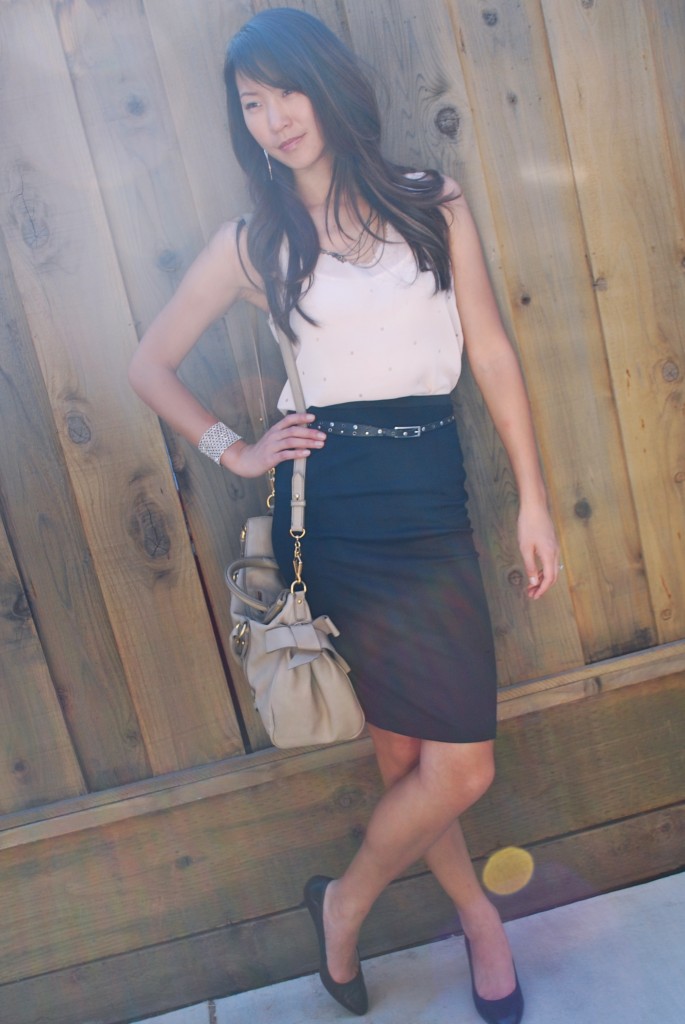 Scalloped Tank and Pencil Skirt