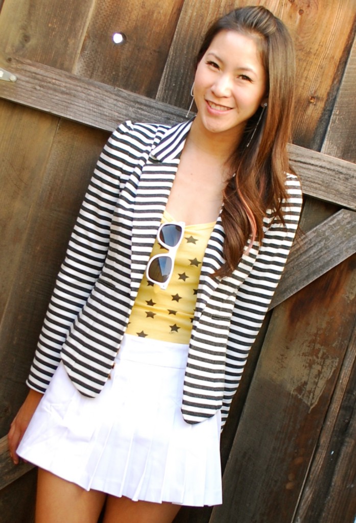 Striped Blazer Star Tank July 4th outfit