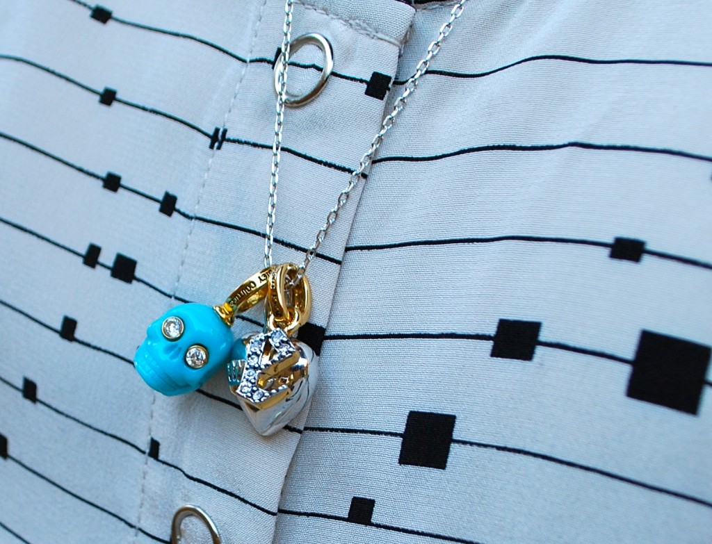 Juicy Couture Skull Heart Charm Necklace