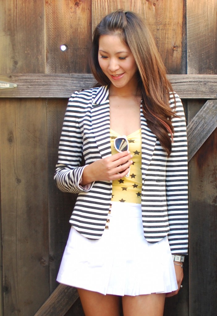 Striped Blazer Star Tank July 4th outfit