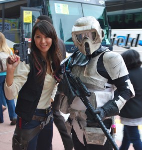 Female Han Solo and Scout Trooper Cosplay- San Diego Comic Con 2012