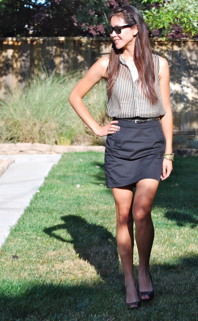 Vertical Striped top outfit