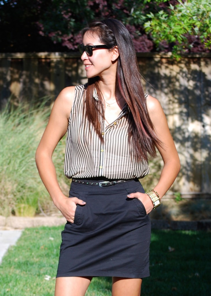Vertical Striped top outfit