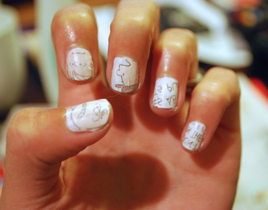 DIY Comic Strip Art Nails - Peanuts Charlie Brown