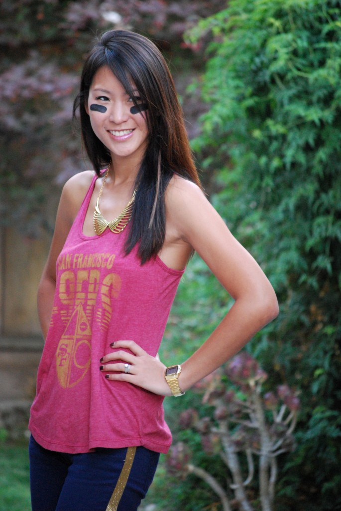 Womens Junk Food Vintage NFL Niners Touchdown Tank