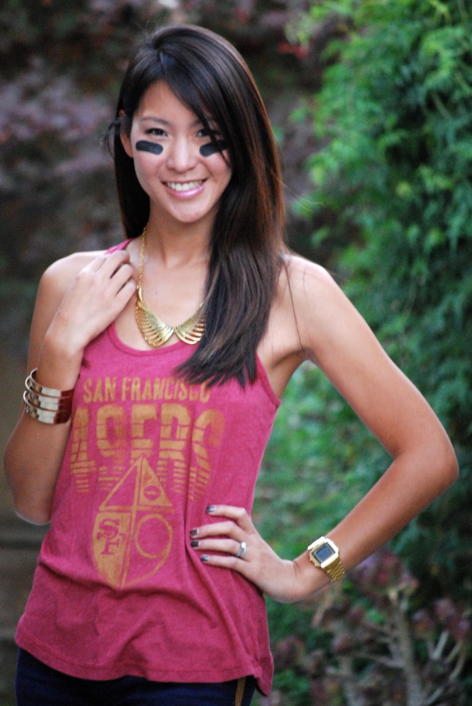 Womens Junk Food Vintage NFL Niners Touchdown Tank