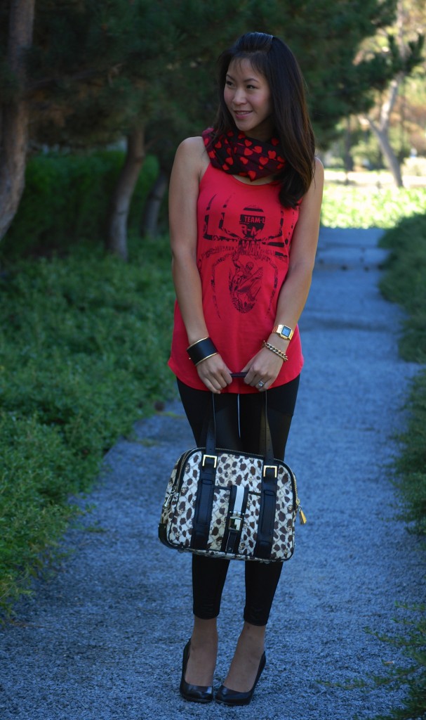 Spiderman Tank and Spliced Leggings with Cheetah/Leopard LAMB Purse