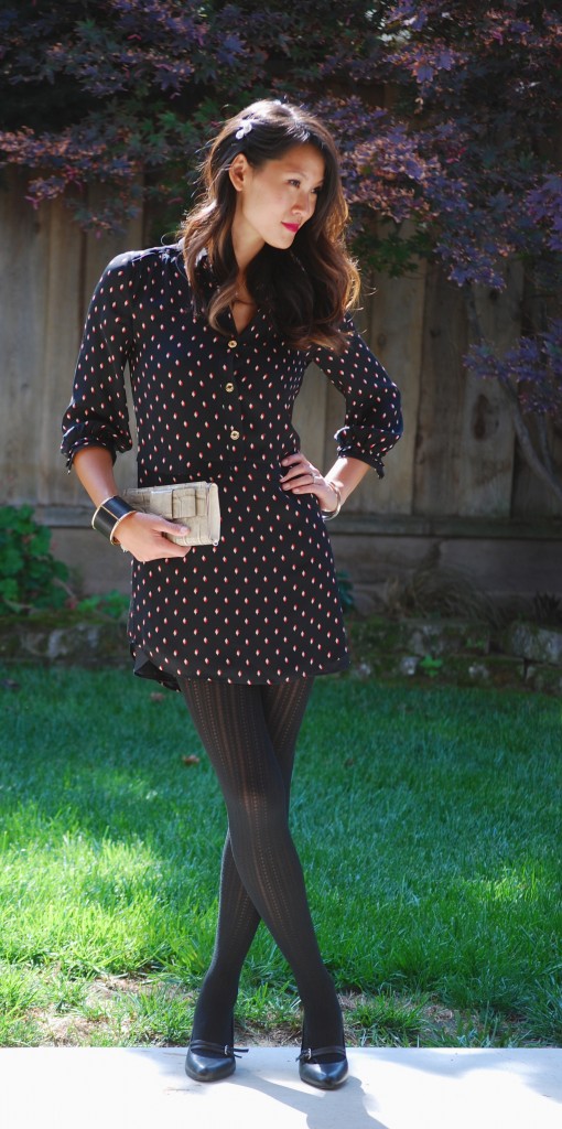 shirt dress with tights