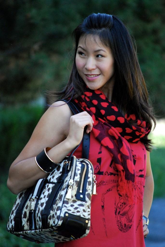 Spiderman Tank and heart print scarf with Cheetah/Leopard LAMB Purse