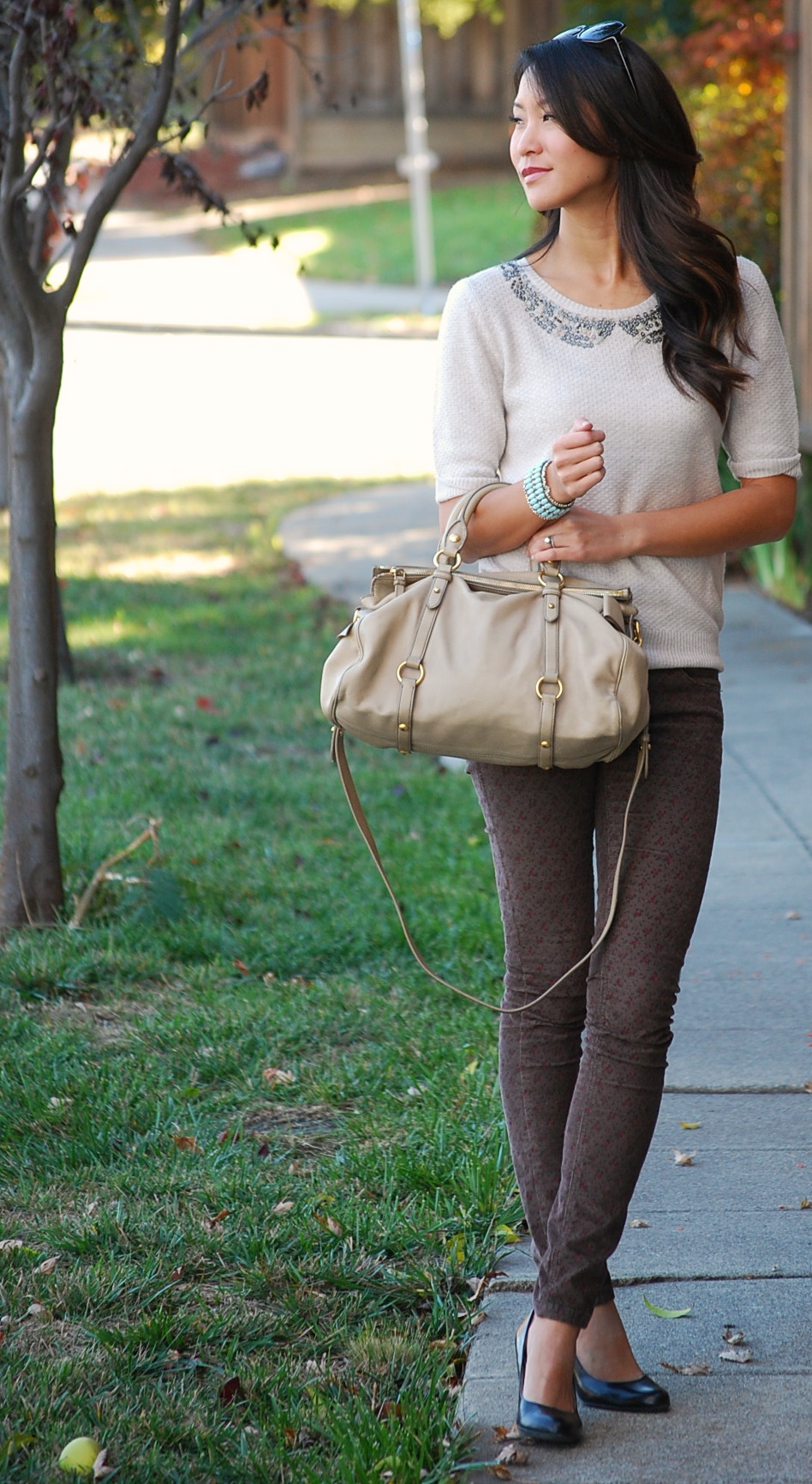 Free People City of Dreams Sweater and Floral Corduroy pants