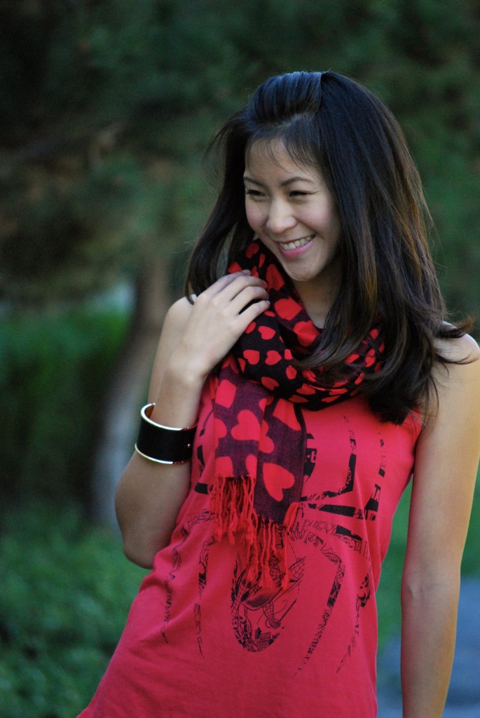 Spiderman Tank Top and Heart Scarf