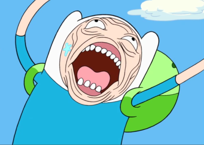 Finn Rage Face Afraid of Ocean