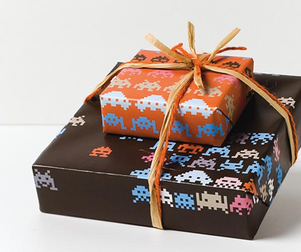 Space Invaders Gift Wrap - geeky gifts