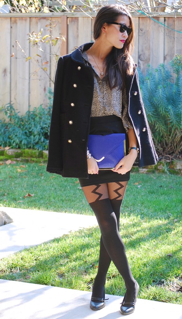 Winter Kate Swan Heart Blouse Peplum Skirt and Lightning Bolt Tights