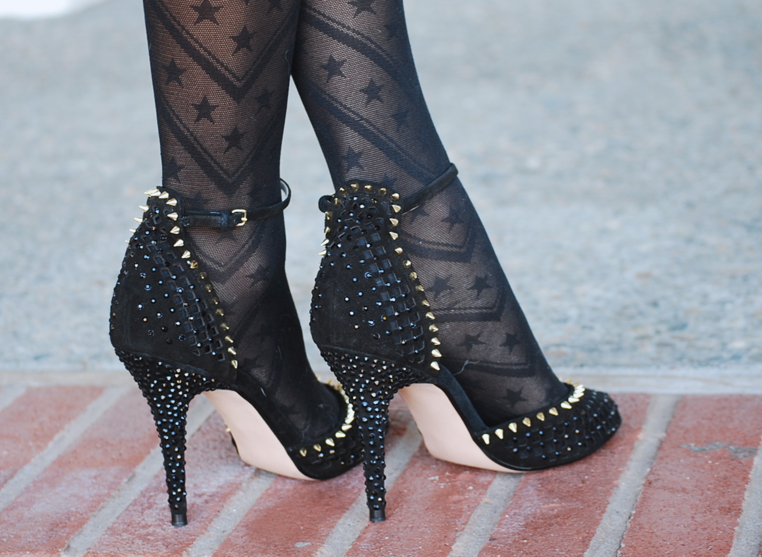 Star Tights and Zara Spiked Heels