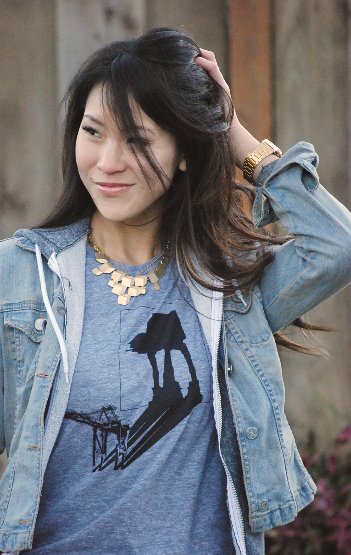 Girl and The Rhino AT-AT shirt and Denim Jacket