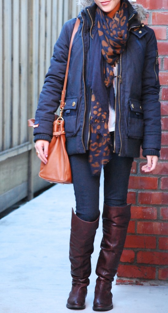 Superdry Patrol Bomber Jacket and Frye Shirley Over the Knee Boot