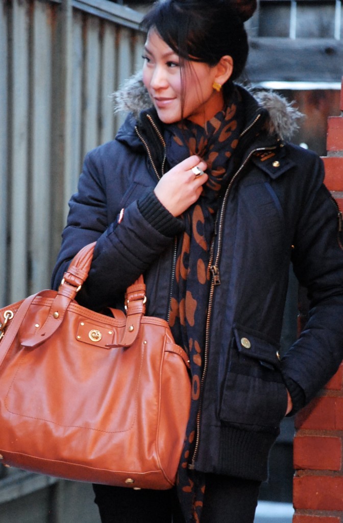 Superdry Patrol Bomber Jacket and Zara Leopard Scarf