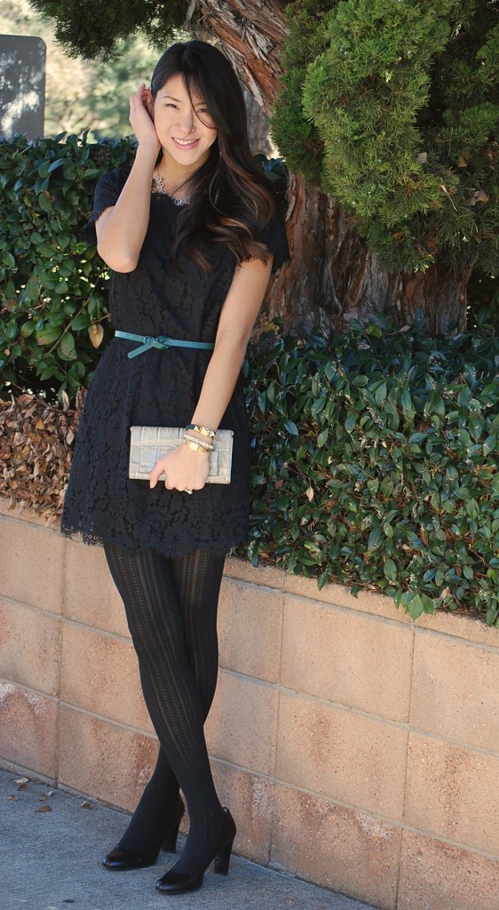 Date Night Outfit - Joie Lace Susina Dress and belt