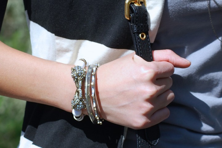 Elephant Rhinestone Bracelet and Elizabeth James Bangles