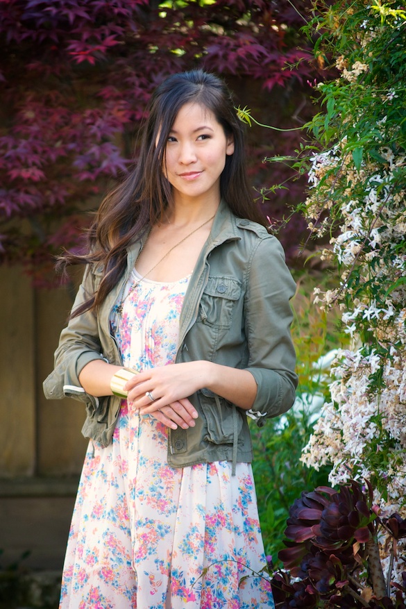 High Low Floral Dress with Tall Boots Outfit