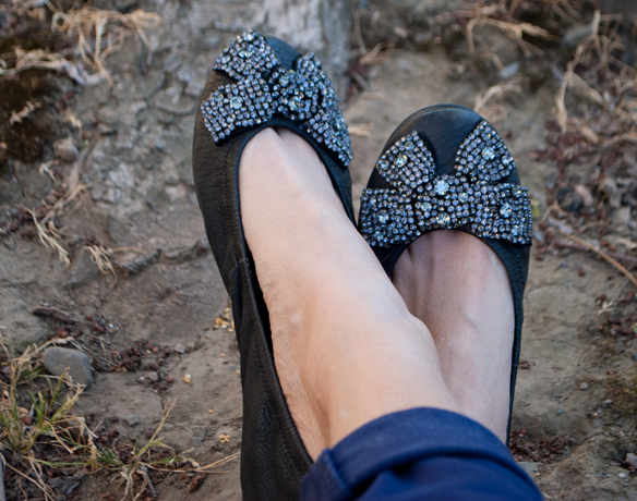 Tory Burch Rhinestone Bow Flats