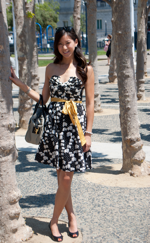 Elephant Print Strapless Dress