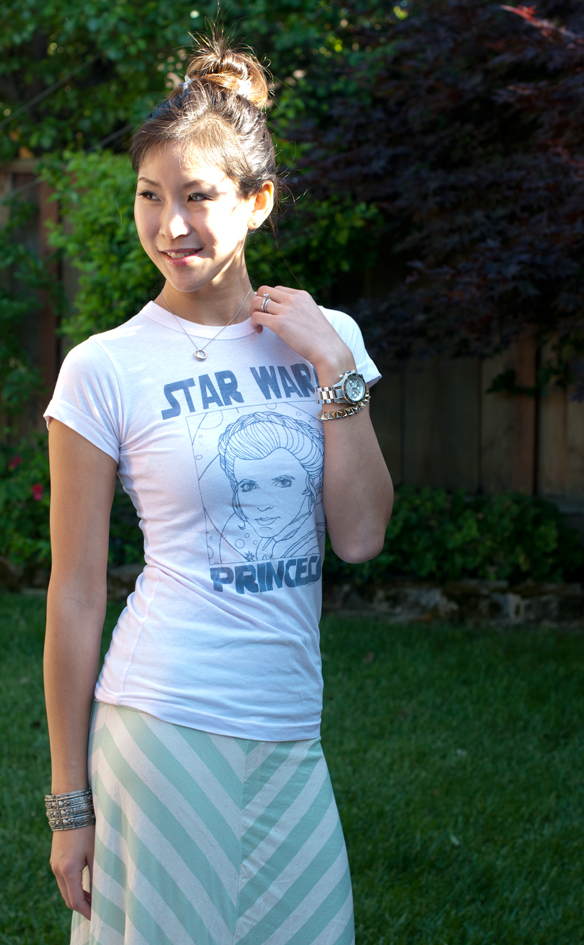 Star Wars Princess Tee and Chevron Striped Maxi Skirt