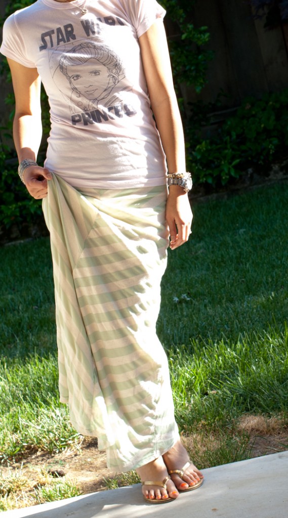 Star Wars Princess Tee and Chevron Striped Maxi Skirt