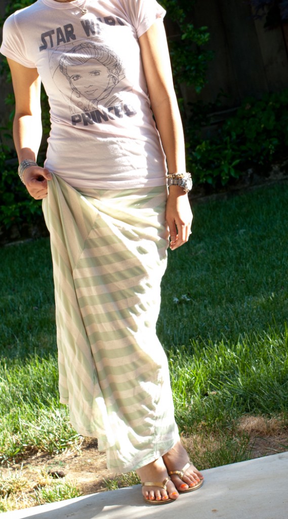 Star Wars Princess Tee and Chevron Striped Maxi Skirt