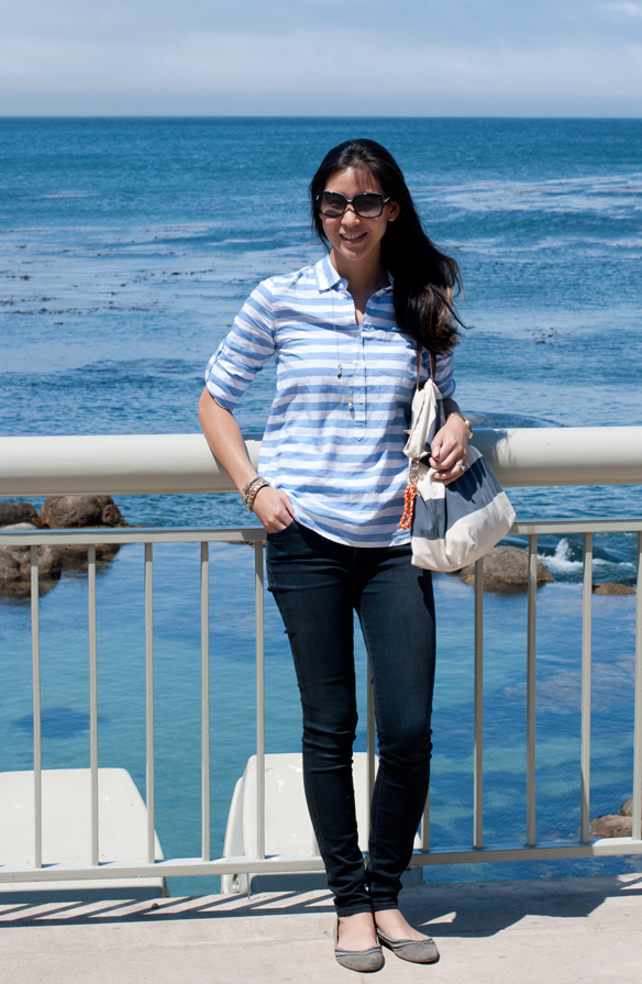 Jcrew Striped Tunic Shirt Monterey Bay Aquarium Outfit