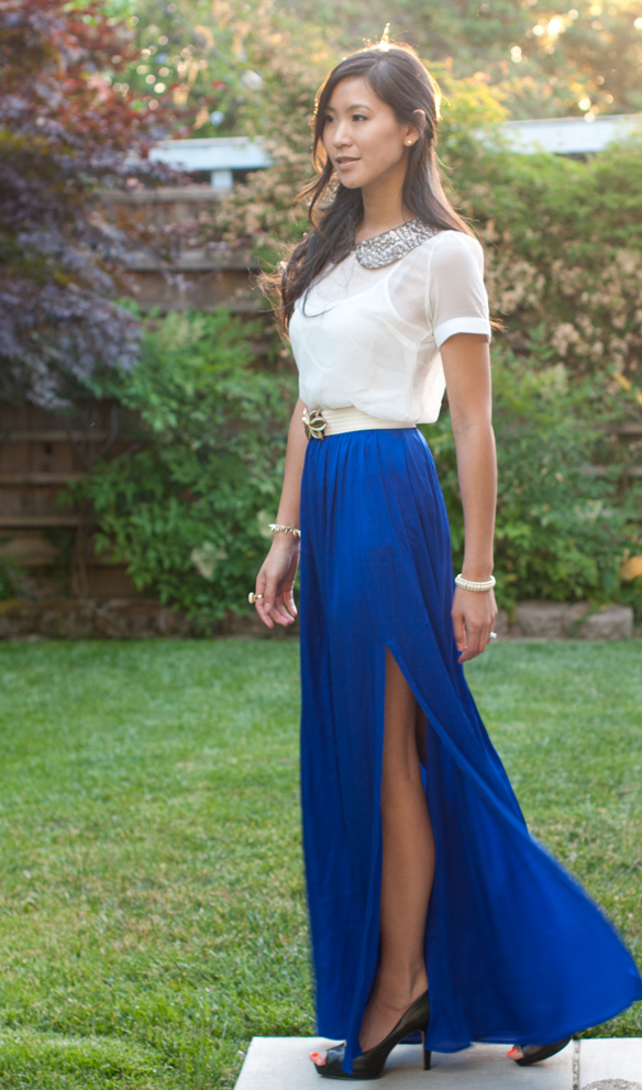 Rachel Zoe Vanessa Silk Skirt and Sequin Collar Blouse