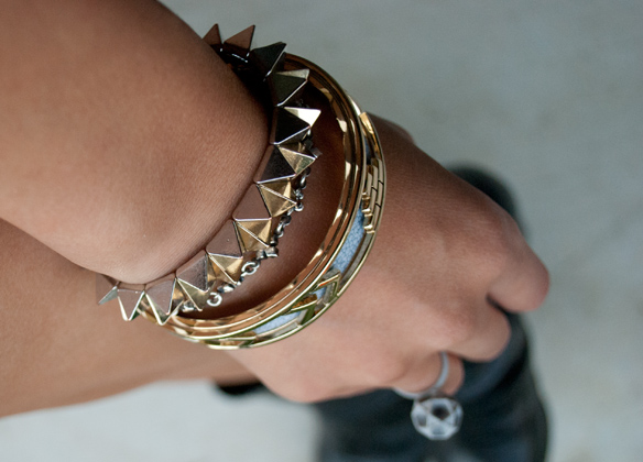 House of Harlow Aztec leather bangle