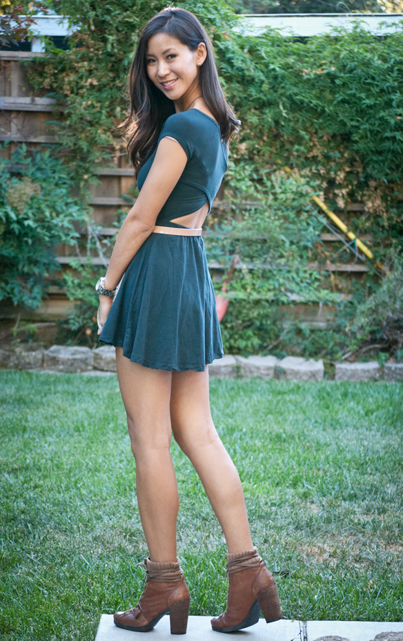 Brandy Melville Bethan Green Dress and Boots