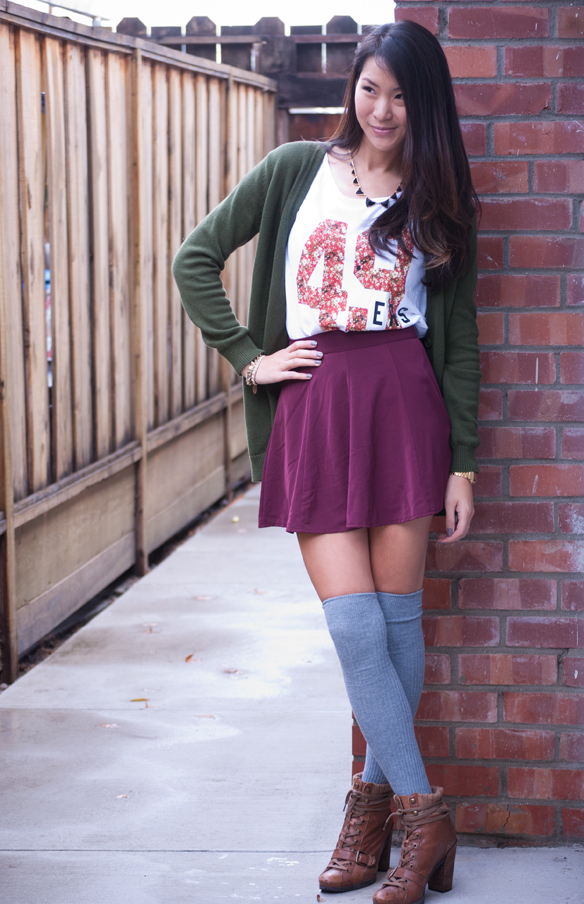 Junk Food 49ers shirt and skirt with knee high socks