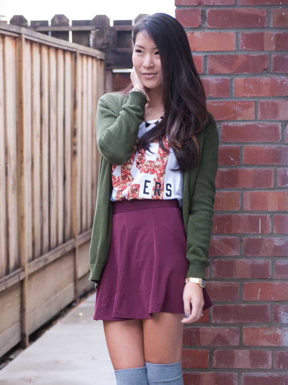 Junk Food 49ers shirt and skirt with knee high socks