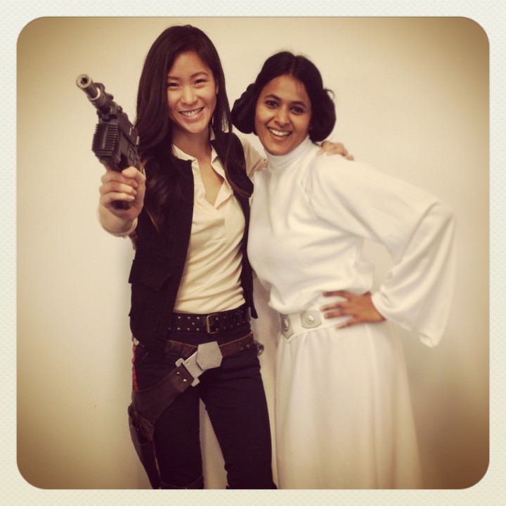 Female Han Solo and Leia - carrie fisher pose