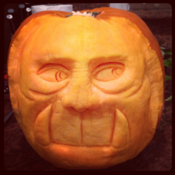 Ogre Pumpkin 3D carving