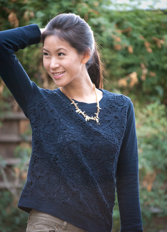 Jcrew Lace Crochet Sweatshirt