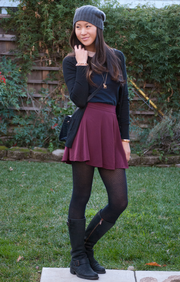 Peter Pan Collar top and Brandy Melville Skirt