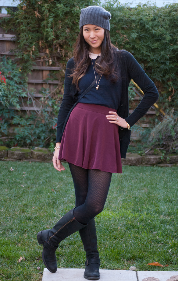 Peter Pan Collar top and Brandy Melville Skirt