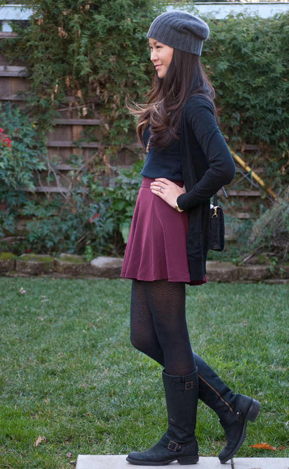 Peter Pan Collar top and Brandy Melville Skirt