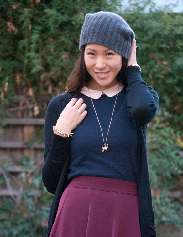 Peter Pan Collar top and Beanie