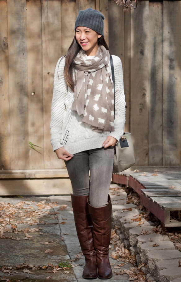 Brandy Melville Levi Crochet Sweater and Free People Skinny Jeans